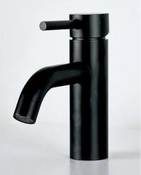 Смеситель для раковины/умывальника Accoona, однорычажный, неповоротный, керамический, длина излива 132 мм, нержавеющая сталь, цвет черный