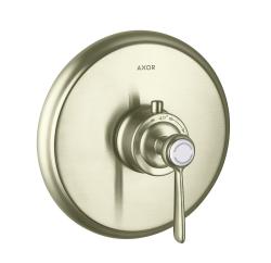 Смеситель для душа Axor Montreux HighFlow, термостатический, с рычаговой рукояткой, скрытого/настенного монтажа, без излива/шланга/лейки, круглый, латунный, цвет под сталь, с термостатом, встроенный/встраиваемый/термостатный