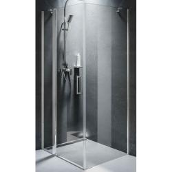 Душевой уголок Riho Novik Z203, 90х80 см, без поддона, прямоугольный, пристенный/угловой, стекло прозрачное, (без сифона) без крыши, распашной, стеклянный, алюминиевый профиль (хром)