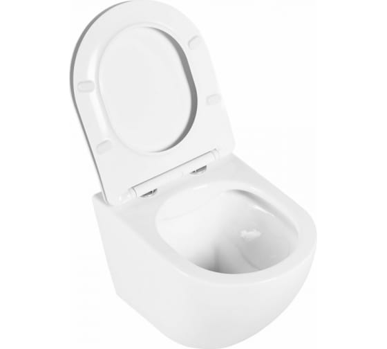 Унитаз подвесной BelBagno Uno 480х360х360 мм цвет белый, овальный, горизонтальный (прямой) выпуск, под скрытый бачок, безободковый, с сиденьем Soft Close, для туалета/ванной комнаты