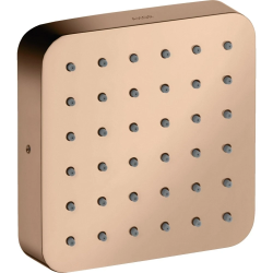 Верхний душ/модуль душа AXOR Citterio E 120/120 softsquare, настенный/потолочный, скрытый монтаж, квадратный, с 1 режимом, размер 12х12 см, металлический, цвет: полированное красное золото, верхний/плечевой/боковой душ, для душа/ванной