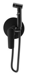 Смеситель с гигиеническим душем Esko Lagos Black встраиваемый, однорычажный, керамический, без излива, с гибким шлангом/лейкой, латунь, цвет черный SMHLGB