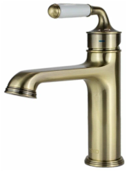 Смеситель для раковины/умывальника Esko Prague однорычажный, неповоротный, фиксированный, длина излива 131 мм, латунь, цвет бронза сатин