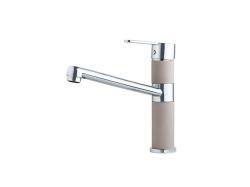 Смеситель для кухни ALVEUS ZENIT CARBONE - G91 однорычажный, поворотный, керамический, средний излив, высота излива 16,6 см, латунь, покрытие хром/гранит, цвет карбон