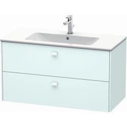 Тумба под раковину Duravit Brioso, 102х46,9х56,3 см, подвесная, 2 выдвижных ящика, ДСП, цвет: светло-голубой, шкафчик навесной, механизм доводчика, прямоугольная, правая/левая, в ванную комнату