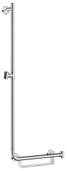 Душевая штанга Hansgrohe Unica Comfort, настенный монтаж, высота: 110 см, с изгибом, комплект: душевая штанга/корзина/ползунок, латунь, хром/белый, левая