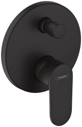 Смеситель для ванны Hansgrohe Vernis Blend скрытого монтажа, настенный/встраиваемый, однорычажный, латунный, без излива, круглый, керамический, цвет матовый черный, без душевого шланга/лейки