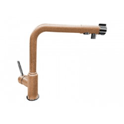 Смеситель для кухни/мойки GranFest, с подключением фильтра для питьевой воды, однорычажный, керамический картридж, высокий, с поворотным изливом, длина 266 мм, латунь, цвет терракот