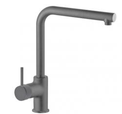 Смеситель для кухни/мойки Azario EVANS, однорычажный, поворотный, керамический картридж, высокий, длина излива 213 мм, латунь, цвет серый гранит