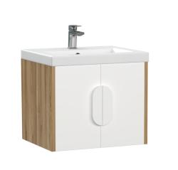 Тумба под раковину Cersanit COMO 50 для COMO 50, подвесная, цвет белый, 2 распашные дверцы, прямоугольная