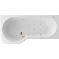 Ванна Excellent Be Spot RELAX, 160х80 см, акриловая, цвет- белый/золото, (с гидромассажем), с каркасом, асимметричная, левосторонняя, левая, приставная/встраиваемая