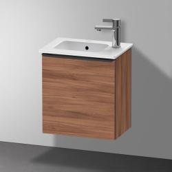 Тумба под раковину Duravit D-Neo, 41х27,4х44 см, подвесная, с распашной дверцей, ДСП, цвет: орех матовый, шкафчик навесной, прямоугольная, левая, в ванную комнату