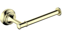 Держатель для туалетной бумаги Aquatek Классик без крышки, цвет полированное золото, настенный, латунь, форма округлая, для туалета/ванной