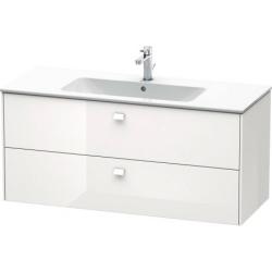 Тумба под раковину Duravit Brioso, 122х47,9x55,3 см, подвесная, 2 выдвижных ящика, ДСП, цвет: белый глянец, шкафчик навесной, механизм доводчика, прямоугольная, правая/левая, в ванную комнату