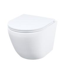 Унитаз подвесной IDDIS Blanco Q горизонтальный (прямой, в стену) выпуск, безободковый, смыв торнадо, с быстросьемным сиденьем микролифт, с крышкой (сиденье) дюропласт, цвет белый BLQNDSEI25