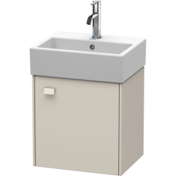 Тумба под раковину Duravit Brioso, 44х31х68,5 см, напольная, цвет: серо-коричневый, 1 распашная дверца/одностворчатая, стеклянная полка, ДСП, прямоугольная, правая, в ванную комнату