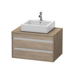 Тумба под раковину для консоли/столешницы Duravit Ketho 80х49,6х55 см, подвесная, ДСП, цвет: дуб терра, 2 выдвижных ящика, прямоугольная