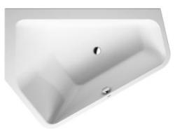 Ванна Duravit Paiova 5 177х130 см пристенная, акриловая, цвет: белый, с фронтальной панелью, рамой (без гидромассажа, сифона), асимметричная/угловая, с двумя разными наклонами для спины, левосторонняя
