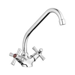 Смеситель для кухни G-lauf двухвентильный с поворотным изливом хром QMT4-A722