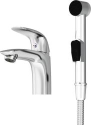 Смеситель для раковины/умывальника Damixa Jupiter, с гигиеническим душем, однорычажный, поворотный, керамический, длина излива 155 мм, латунь, цвет хром