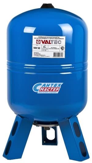 Бак расширительный 500 л (синий) VALTEC на ножках, на пол, вертикальный, мембранный, накопительный, напольный, для воды, антифриза, системы водяного отопления закрытого типа