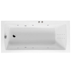 Ванна Excellent Aquaria LINE NANO, 170х75 см, акриловая, цвет- белый/хром, (с гидромассажем), с каркасом, прямоугольная, правосторонняя/левосторонняя, правая/левая, универсальная, приставная/встраиваемая