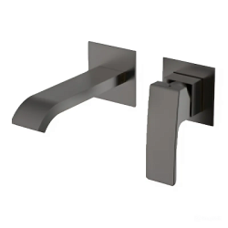 Смеситель для раковины/умывальника Raglo R02.11.09 встраиваемый/настенный, однорычажный, неповоротный, латунь, длина излива 183 мм, керамический, цвет графит