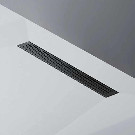 Душевой трап (лоток) AM.PM MasterFlow 600 мм комбинированный затвор с черной матовой решеткой, цвет черный матовый, выходная труба 40/50 мм, линейный