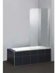 Душевая шторка на ванну BelBagno Sela, 80х140 см, текстурное стекло/профиль хром, распашная, плоская/панель, правая, правосторонняя