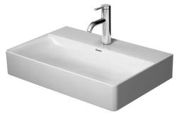 Раковина DURAVIT DuraSquare WonderGliss 60х40х14,5 см, подвесная, прямоугольная, санфарфор, шлифованная, цвет белый, 1 отверстие под смеситель, антигрязевое покрытие, без перелива