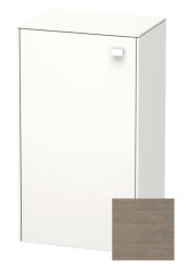Полупенал Duravit Brioso R, 27х19,6х61 см, подвесной/напольный, (правый), с дверцей/одностворчатый, со стеклянными полками, цвет: дуб терра/хром, в ванную комнату