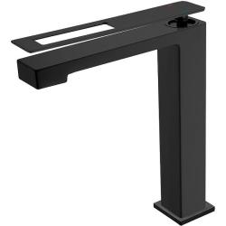 Смеситель для раковины/умывальника Boheme Q, однорычажный, неповоротный, керамический, высокий, длина излива 182 мм, латунь, цвет черный