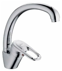 Смеситель для кухни/мойки Ledeme H63 однорычажный, керамический, с поворотным изливом, латунь, цвет хром, кухонный, хромированный, вертикальный, однорукий, одноручный, однозахватный, одноручковые, кран, комплект, сантехника, водопроводные