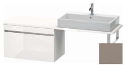 Тумба/шкафчик для консоли/столешницы Duravit DuraStyle под раковину 80х47,8х51,2 см, подвесная, ДСП, цвет: белый глянец/базальт, 1 выдвижной ящик, прямоугольная