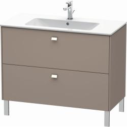 Тумба под раковину Duravit Brioso, 102х46,9х69,3 см, напольная, цвет: базальт/хром, 2 выдвижных ящика, ДСП, прямоугольная, левая/правая, для раковины D-Code, в ванную комнату