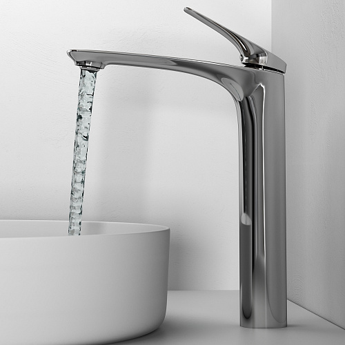 Смеситель для раковины/умывальника Abelsberg Perfecta однорычажный, высокий, неповоротный/фиксированный, излив длина 140 мм высота 239 мм латунь, цвет глянцевый хром