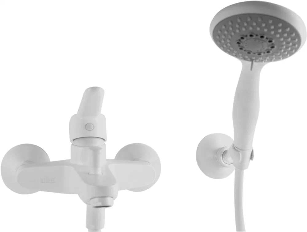 Смеситель для ванны/душа Webert Sax Evolution однорычажный, настенный, излив 150 мм, неповоротный, латунь, цвет белый матовый