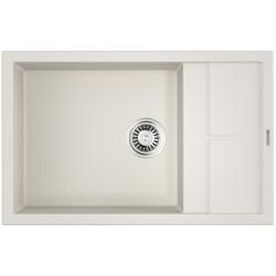 Мойка кухонная Omoikiri Sumi 78-LB-WH, 50х78 см, врезная, из искусственного гранита (Tetogranit), прямоугольная, цвет белый, без отверстия под смеситель, с крылом, оборачиваемая, слив-перелив, врезная в столещницу, для кухни