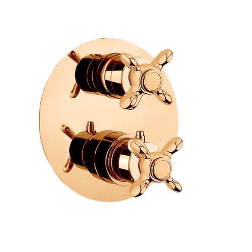 Смеситель для душа Webert термостатический, скрытого монтажа, на 2 потока, керамический, настенный, без излива/шланга/лейки, латунь бронза