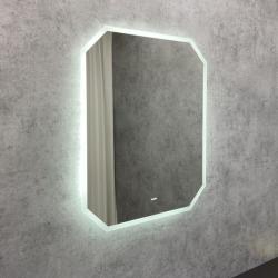 Зеркало Comforty "Колеус 65", 65х80 см, с LED/ЛЕД-подсветкой, многоугольное, выключатель бесконтактный, для ванны, навесное/подвесное/настенное, дизайнерское
