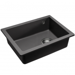 Мойка кухонная REA NELS 56х46,5х20 см, врезная сверху, гранитная, прямоугольная, цвет черный, без отверстия под смеситель, без крыла, слив-перелив Мойка кухонная REA NELS 56х46,5х20 см, врезная сверху, гранитная, прямоугольная, цвет черный, без отверстия под смеситель, без крыла, слив-перелив
