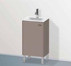 Тумба под раковину Duravit Brioso, 44х31х68,5 см, напольная, цвет: базальт, 1 распашная дверца/одностворчатая, стеклянная полка, ДСП, прямоугольная, левая, в ванную комнату
