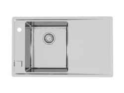 Мойка кухонная ALVEUS STRICTO 10L KMB 90 FI 79х47,2х20,5 см, слив 90, чаша слева, врезная сверху/вровень со столешницей, с крылом, левая, нержавеющая сталь, прямоугольная, цвет нержавеющая сталь (КМБ), 1 отверстие под смеситель