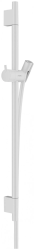 Душевая штанга Hansgrohe Unica S Puro, настенный монтаж, высота: 71,8 см, комплект: душевая штанга/ползунок/шланг для душа 160 см, металлическая/пластиковая, цвет: матовый белый, для душа/ванной