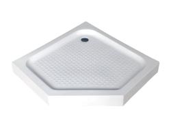 Душевой поддон Olives P-90155-WH с сифоном 90х90 см 5-тиугольный, ABS - пластик, низкий, белый, антискользящая поверхность, для душа