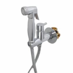 Гигиенический душ Webert Elio со смесителем/лейкой, для унитаза/биде, однорычажный, скрытого монтажа/встраиваемый, настенный, керамический, латунь, цвет хром
