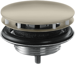 Донный клапан Axor, для раковины незапираемый, нержавеющая сталь, круглый, с переливом, цвет: шлифованный никель, с фиксированной крышкой, классический/стандартный
