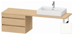 Тумба/шкафчик для консоли/столешницы Duravit DuraStyle под раковину 70х54,8х51,2 см, подвесная, ДСП, цвет: натуральный дуб/белый матовый, 2 выдвижных ящика, прямоугольная