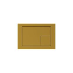 Кнопка смыва KK-POL M10, прямоугольная, цвет: брашированное золото. пластик, клавиша управления для сливного бачка, инсталляции унитаза, двойная, механическая, панель, универсальная, размер 15х22х1,3 см
