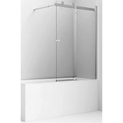 Душевая шторка на ванну Ambassador Bath Screens, 100х140 см, прозрачное стекло/профиль хром, раздвижная, плоская/панель, правая/левая, правосторонняя/левосторонняя, универсальная